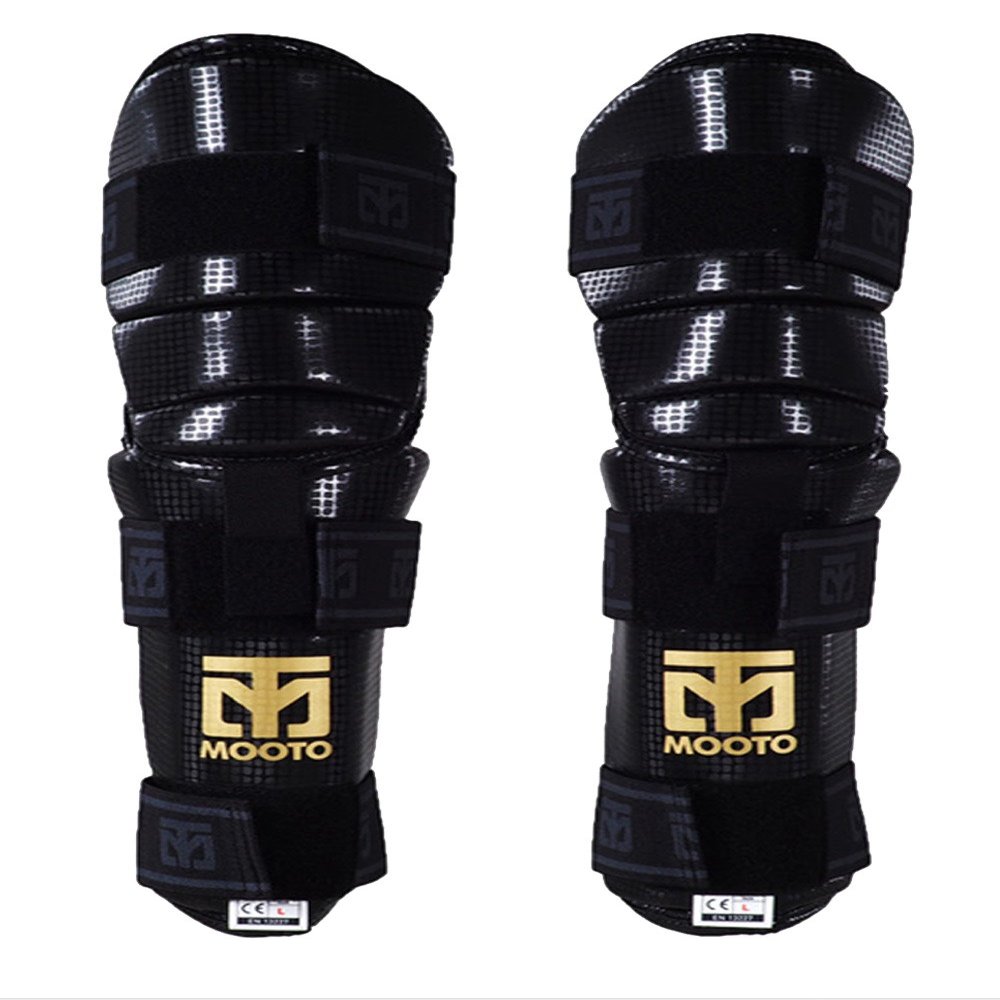 Mooto Taekwondo Arm Elbow Protector Guard Gear Gym MMA White/Black WTF Approved XS to XL (Black, 1.XS(3.81-4.39ft or 116-134cm))