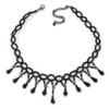 Avalaya Fancy Dress Party Black Acrylic, Glass Bead Choker Necklace - 32cm L/ 7cm Ext view 1