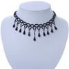 Avalaya Fancy Dress Party Black Acrylic, Glass Bead Choker Necklace - 32cm L/ 7cm Ext view 2