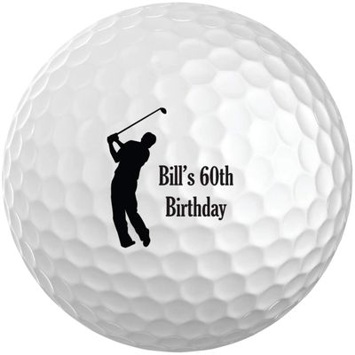 Exposures Custom White Golf Balls Set of 6 - Gifts for Birthdays, Stocking Stuffers, Party Favors - Men's Golf Design