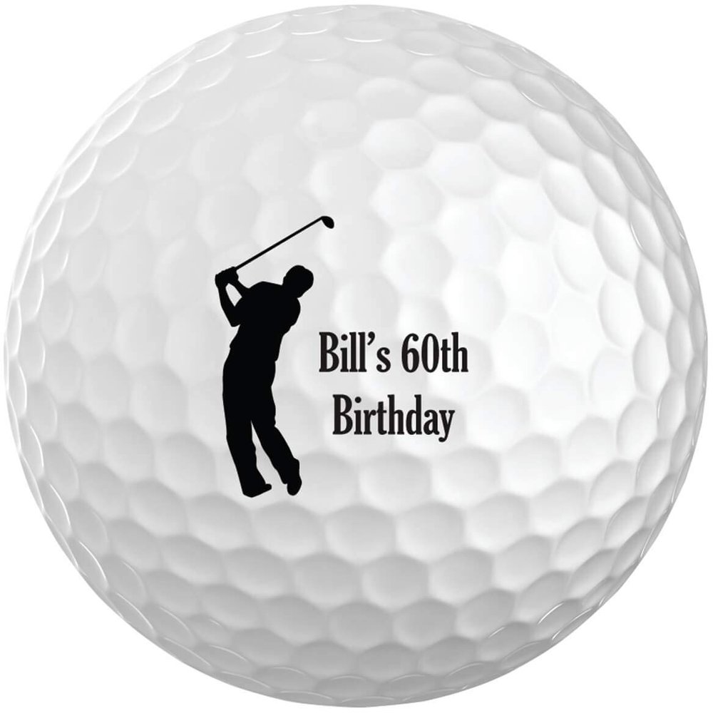 Exposures Custom White Golf Balls Set of 6 - Gifts for Birthdays, Stocking Stuffers, Party Favors - Men's Golf Design