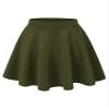 MBJ WB211 Women's Basic Versatile Stretchy Flared Skater Skirt for Girl S Olive view 1