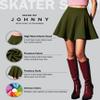 MBJ WB211 Women's Basic Versatile Stretchy Flared Skater Skirt for Girl S Olive view 4