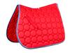 Roma Circle Quilt All Purpose Saddle Pad, Red Orange/White/Dark Denim, Full view 1