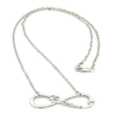 NYFASHION101 Rossian Celebrity Fans 18" Infinity Heart Necklace in Silver-Tone XC473R