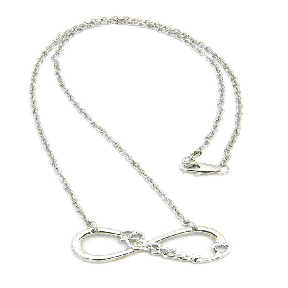 NYFASHION101 Rossian Celebrity Fans 18" Infinity Heart Necklace in Silver-Tone XC473R
