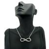 NYFASHION101 Rossian Celebrity Fans 18" Infinity Heart Necklace in Silver-Tone XC473R view 3