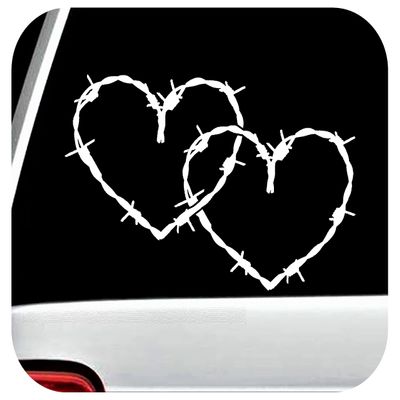 Barb Barbed Wire Hearts Decal Sticker A1126