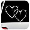 Barb Barbed Wire Hearts Decal Sticker A1126 view 1