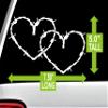 Barb Barbed Wire Hearts Decal Sticker A1126 view 2