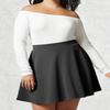 MBJ WB211 Women's Basic Versatile Stretchy Flared Skater Skirt for Girl L Charcoal view 3