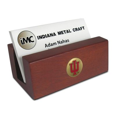 Indiana University Block IU Brass Emblem Sienna Business Card Holder IUS1105A IMC-Retail
