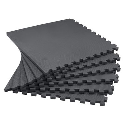 We Sell Mats 3/4 Inch Thick Multipurpose EVA Foam Floor Tiles, Interlocking Floor Mat for Indoor Gym and Home Use, 24 in x 24 in, Black, 100 Sq Ft