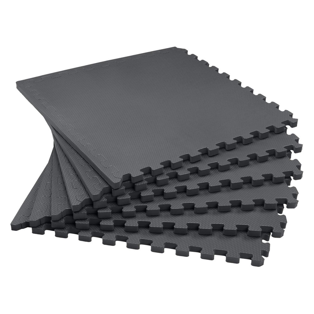 We Sell Mats 3/4 Inch Thick Multipurpose EVA Foam Floor Tiles, Interlocking Floor Mat for Indoor Gym and Home Use, 24 in x 24 in, Black, 100 Sq Ft