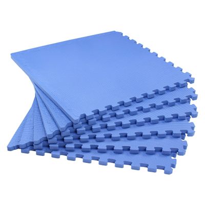 We Sell Mats 3/4 Inch Thick Multipurpose EVA Foam Floor Tiles, Interlocking Floor Mat for Indoor Gym and Home Use, 24 in x 24 in, Blue, 100 Sq Ft, 24-20M