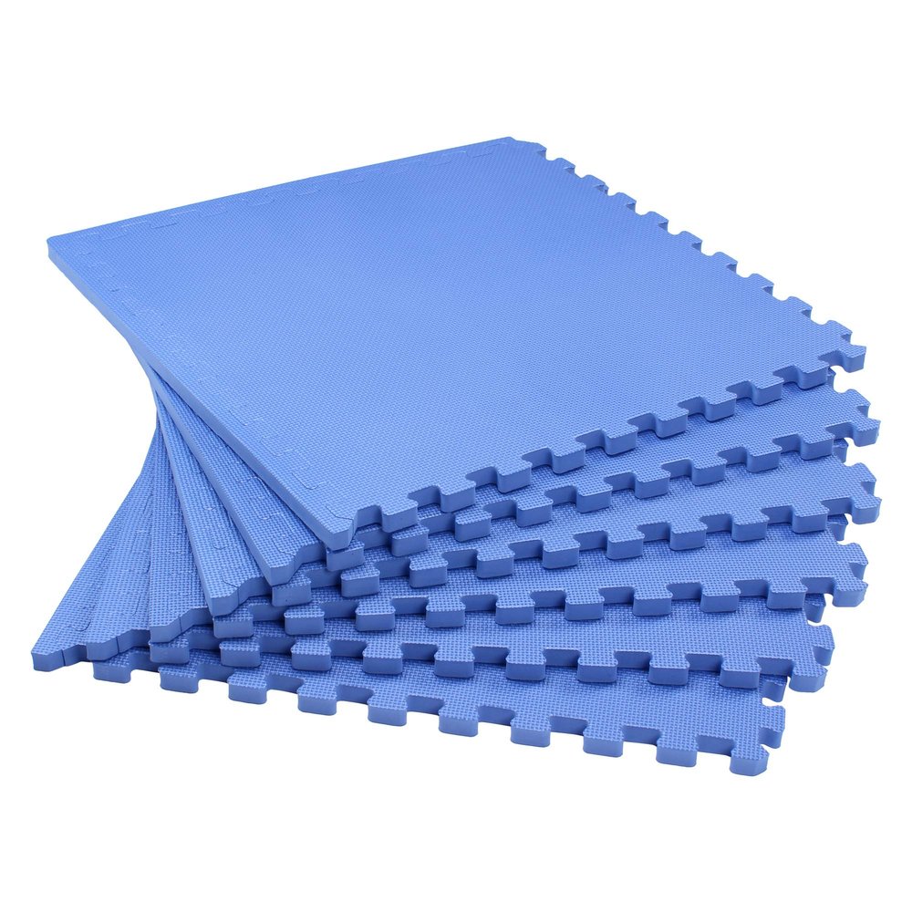 We Sell Mats 3/4 Inch Thick Multipurpose EVA Foam Floor Tiles, Interlocking Floor Mat for Indoor Gym and Home Use, 24 in x 24 in, Blue, 100 Sq Ft, 24-20M