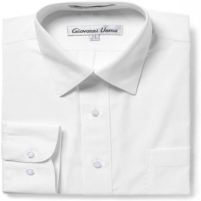 Gentlemens Collection Men's 1909 Long Sleeve Regular Fit Dress Shirt - White - 14.5 2-3