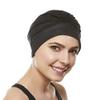 Beemo Swim Caps for Women Swimming Turban Polyester Latex Lined Pleated for Ladies - Black view 2