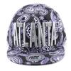 NYFASHION101 Famous City Name Embroidered Paisley Printed Snapback Flat Bill Cap, Atlanta view 2