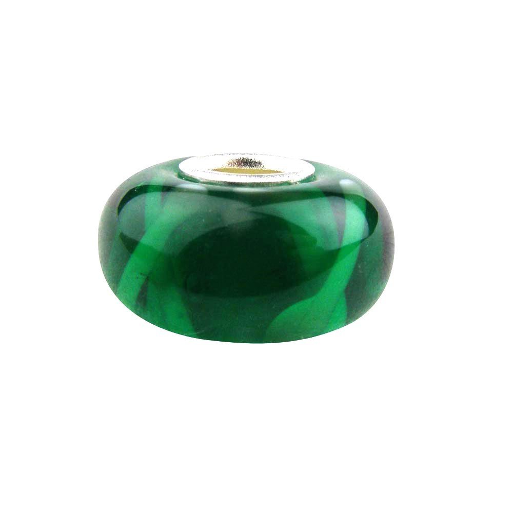 Universal Glass Bead Green with Light Green Lines