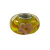 Universal Glass Bead Yellow with Orange Design view 1