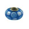 Universal Glass Bead Turquoise Blue with White Dots view 1