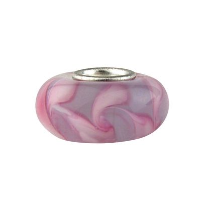 Universal Glass Bead Lavender With Pink Swirl