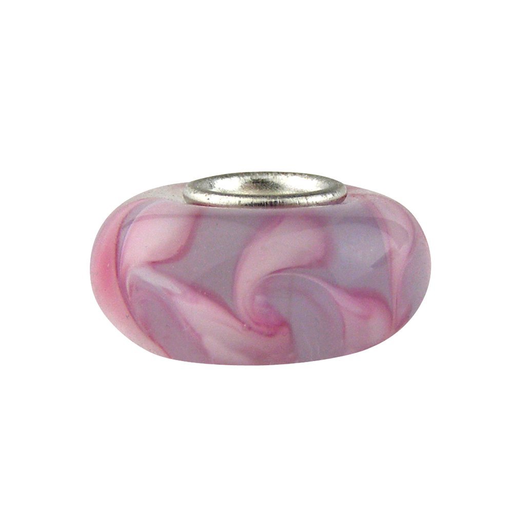 Universal Glass Bead Lavender With Pink Swirl