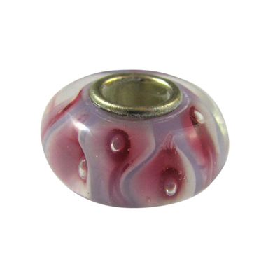Universal Glass Bead Lavender with Light Pink and Dark Pink Cat's Eye