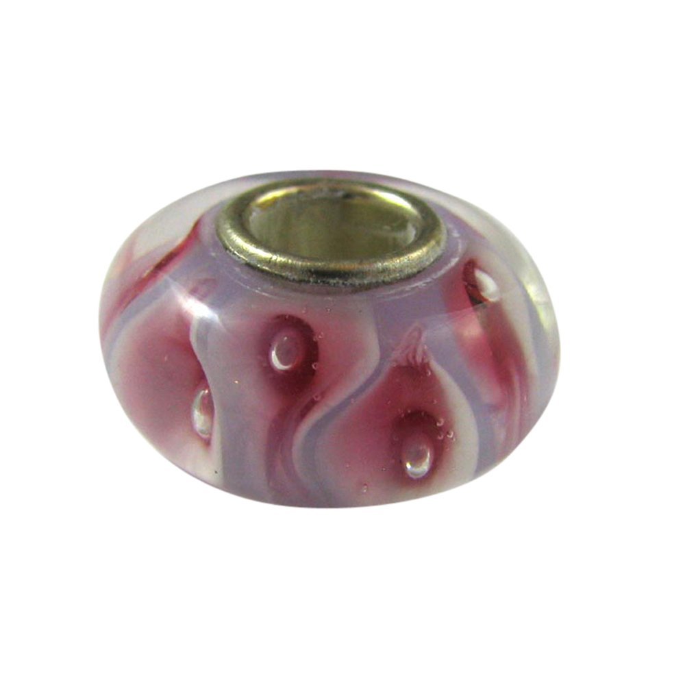 Universal Glass Bead Lavender with Light Pink and Dark Pink Cat's Eye