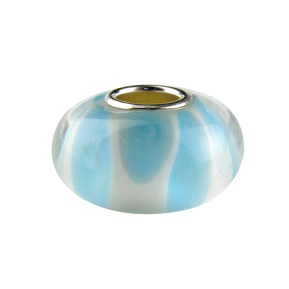 Universal Glass Bead Light Blue and White