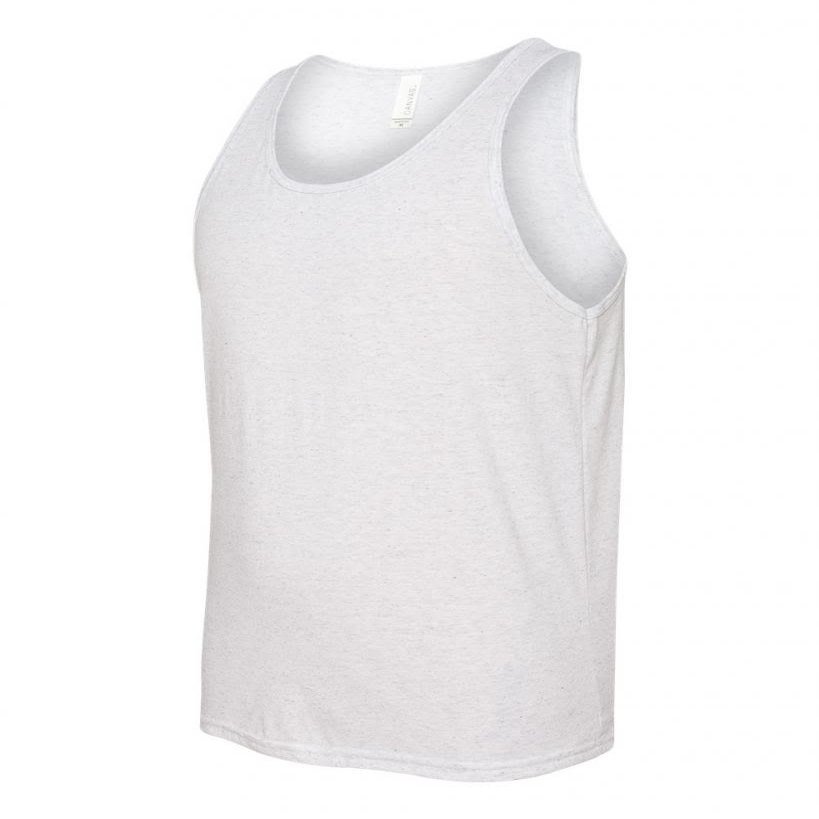 Unisex Jersey Tank - White Fleck Tri-Blend - Medium