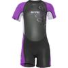 BARE Manta Kid's Wetsuit, Shorty, 2mm: Provides Warmth, Durable, Comfortable fit - Purple 12 view 1