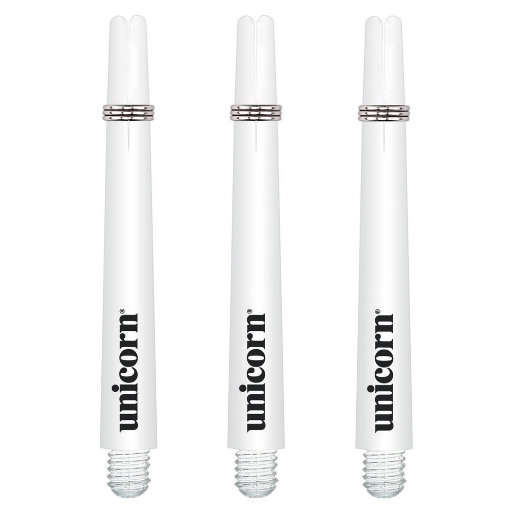 Unicorn Gripper 3 Dart Shaft Stem Set, 3 Shafts, Size Short - 34.4mm, White
