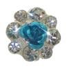 FLORIZEL silver tone turquoise crystal clip on earrings view 2