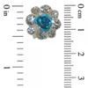 FLORIZEL silver tone turquoise crystal clip on earrings view 3