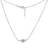Sterling Silver Single Flat Mirror Bead Necklace, 16 inch Long + 1 inch Extension view 1