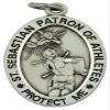Sterling Silver Saint Sebastian Male Weight Lifting Sports Athlete Medal, 1 1/16 Inch view 2