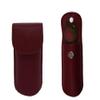 Adamis Full Grain Genuine Leather Spectacles Removable Hard Shell Case and Soft Pouch for Men and Women Flexible And Durable For Sunglass Eyeglass And Reading Glass Holder compact size Cherry view 1
