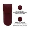 Adamis Full Grain Genuine Leather Spectacles Removable Hard Shell Case and Soft Pouch for Men and Women Flexible And Durable For Sunglass Eyeglass And Reading Glass Holder compact size Cherry view 2