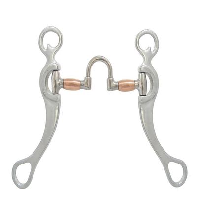 AJ Tack Aluminum Cheek Correction Bit with Swivel Port & Copper Rollers