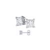 FANTOM 6.00 Carat Cubic Zirconia Princess Cut 925 Sterling Silver Stud Earrings. 3.00 Carat Each Stone view 1