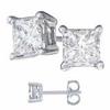 FANTOM 6.00 Carat Cubic Zirconia Princess Cut 925 Sterling Silver Stud Earrings. 3.00 Carat Each Stone view 2