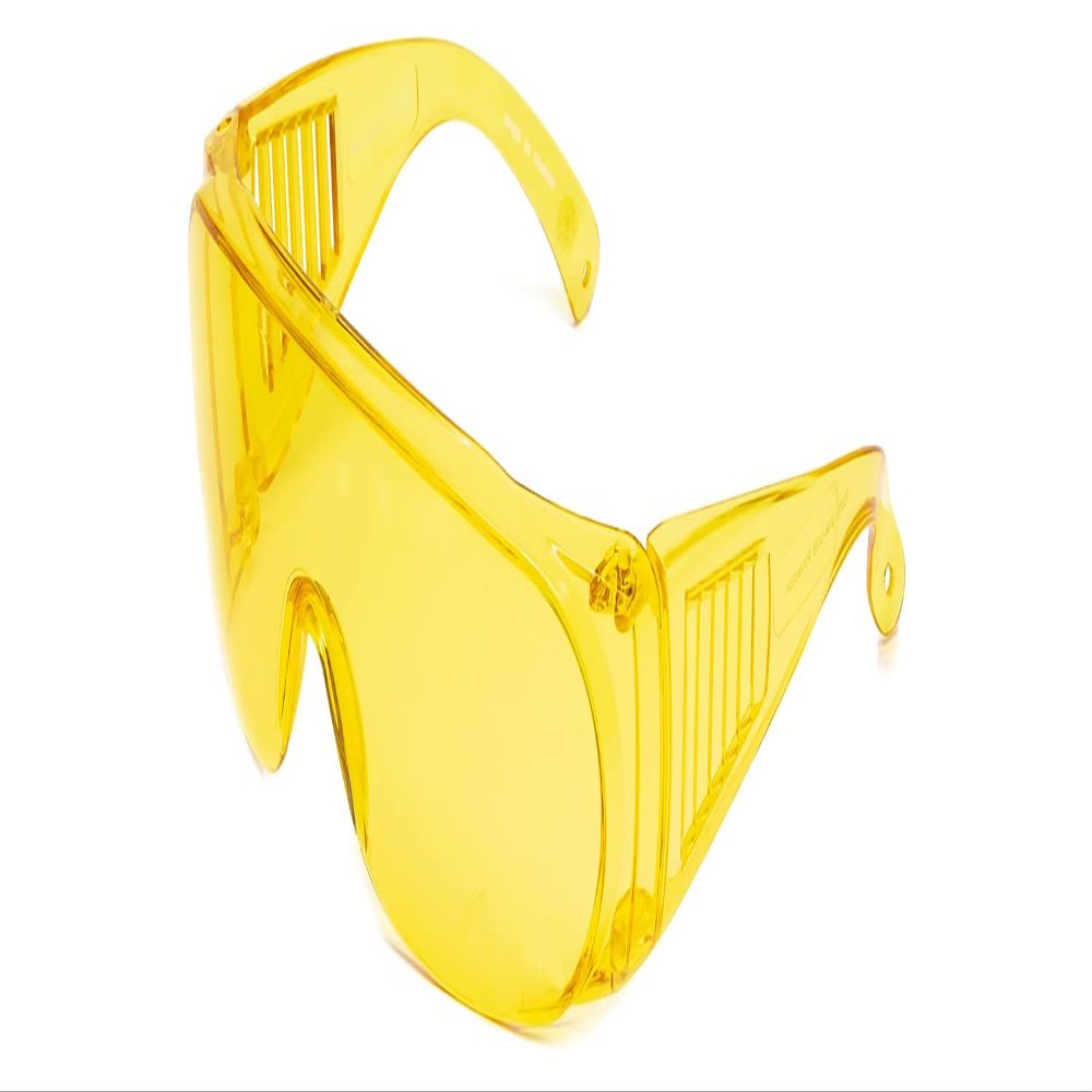 Calabria 1003 Fit Over Safety Glasses Fitover Prescription Eyewear Yellow Men Women Large Wraparound Tinted Anti Fog Scratch