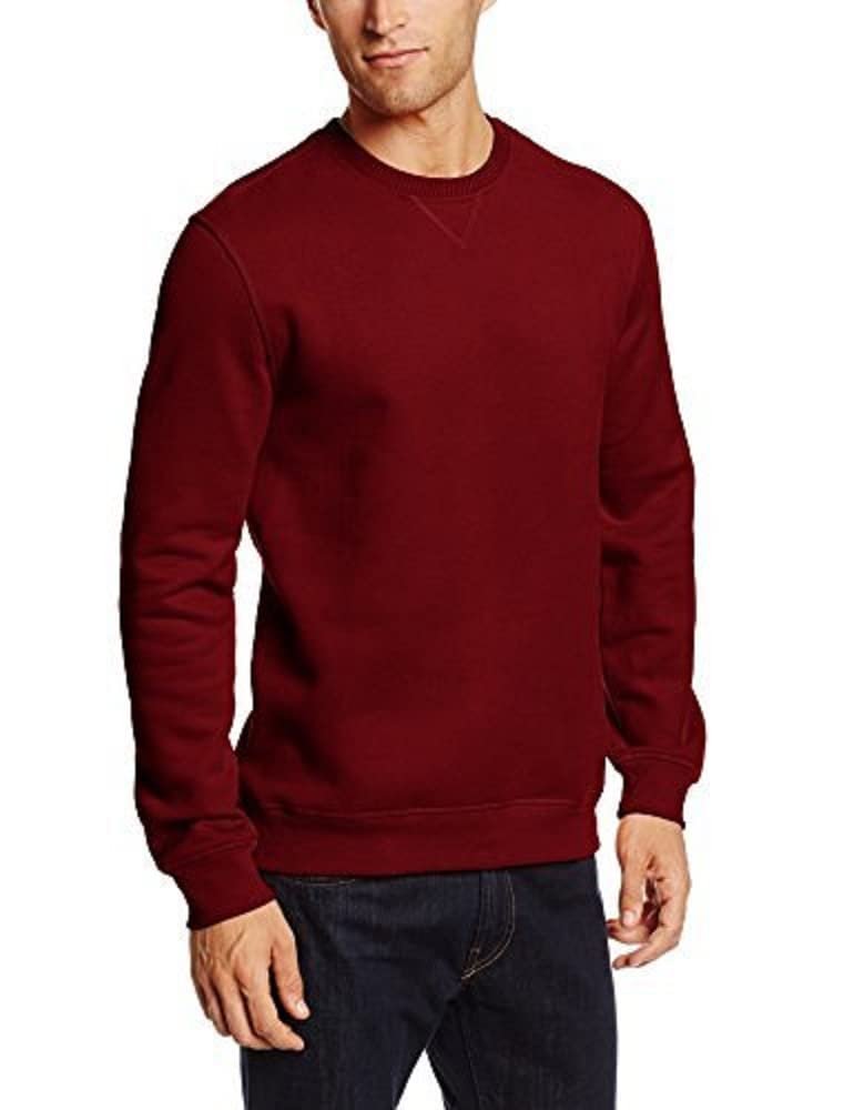 Arrow Men's Long Sleeve Crew Neck Sueded Fleece Pullover, Rhubarb, 2X-Large