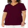 HeartSoul Women's Pitter-Pat V-Neck Scrubs Shirt, Wine, X-Large view 1