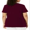 HeartSoul Women's Pitter-Pat V-Neck Scrubs Shirt, Wine, X-Large view 2