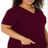 HeartSoul Women's Pitter-Pat V-Neck Scrubs Shirt, Wine, X-Large view 3