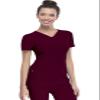HeartSoul Women's Pitter-Pat V-Neck Scrubs Shirt, Wine, X-Large view 4