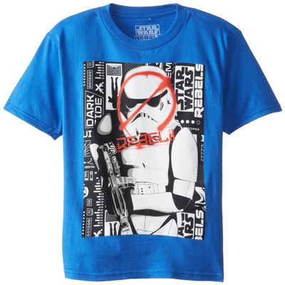 STAR WARS Boy's 8-20 Rebel The Dark Side, Royal, Large
